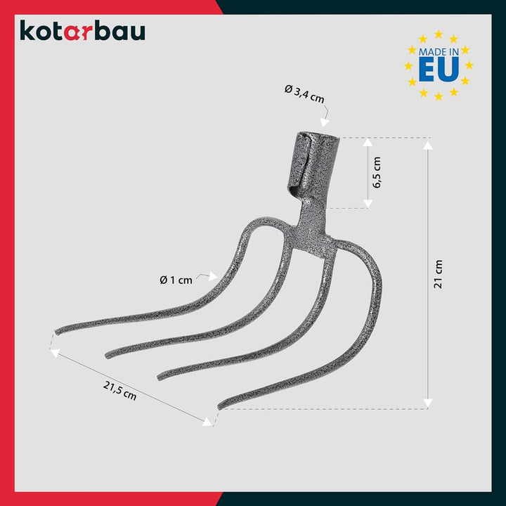KOTARBAU® Dunghacke Forke 4 Zinken Heugabel Mistgabel Mistforke Gartengabel Gartenforke Dunggabel Sp