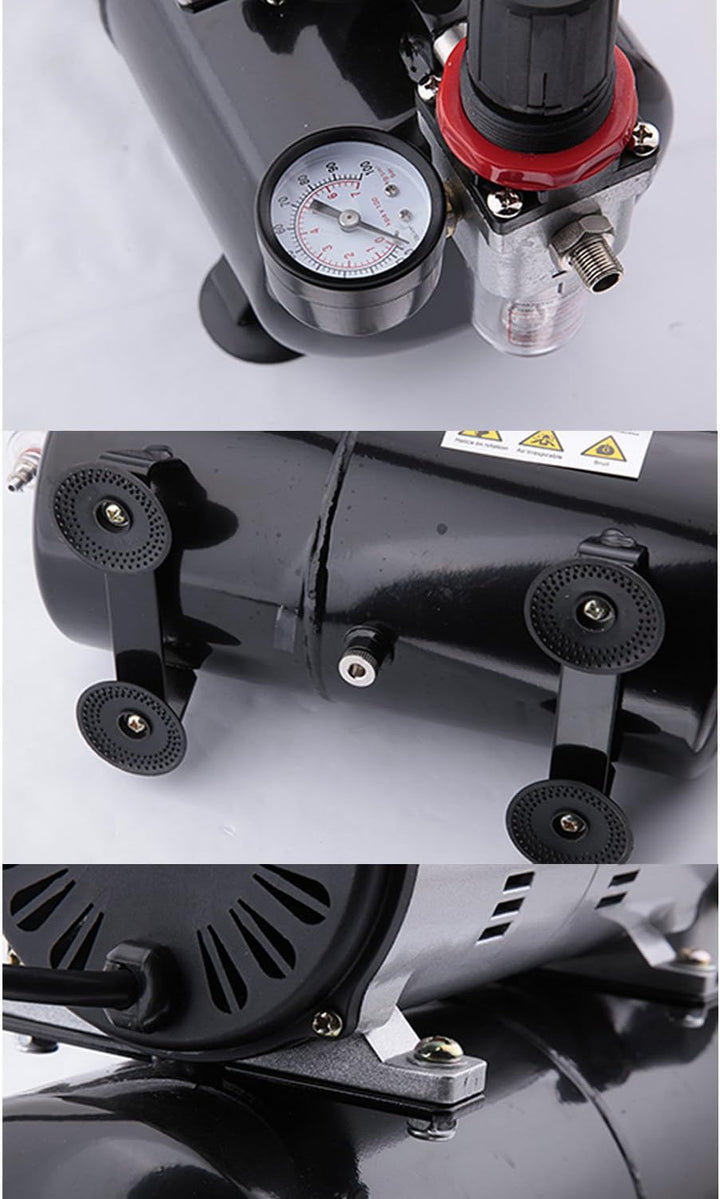 Fengda FD-189 Airbrush Mini Kompressor mit Lufttank/Mächtig Luftstrom und Luftdruck/Druckbehälter/ 4