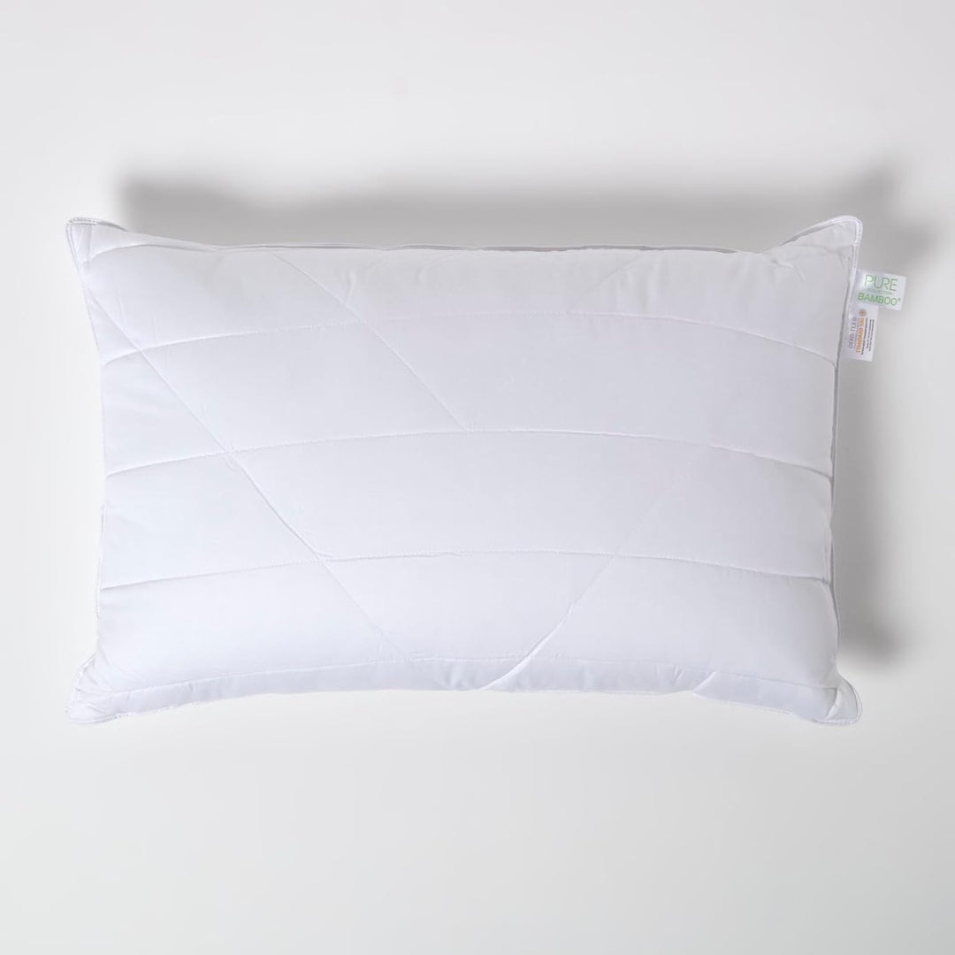 Homescapes Bio-Bambus-Kopfkissen 50 x 75 cm, medium-weiches Kissen mit separaten Taschen und Bambus-