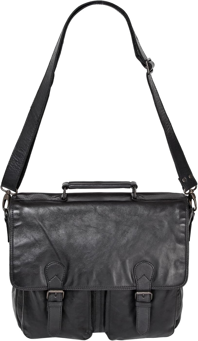 Bear-Design Business- / Laptop- / Aktentasche Collegetasche XXL (34/34/ 10) UNISEX, gewaschenes Lede