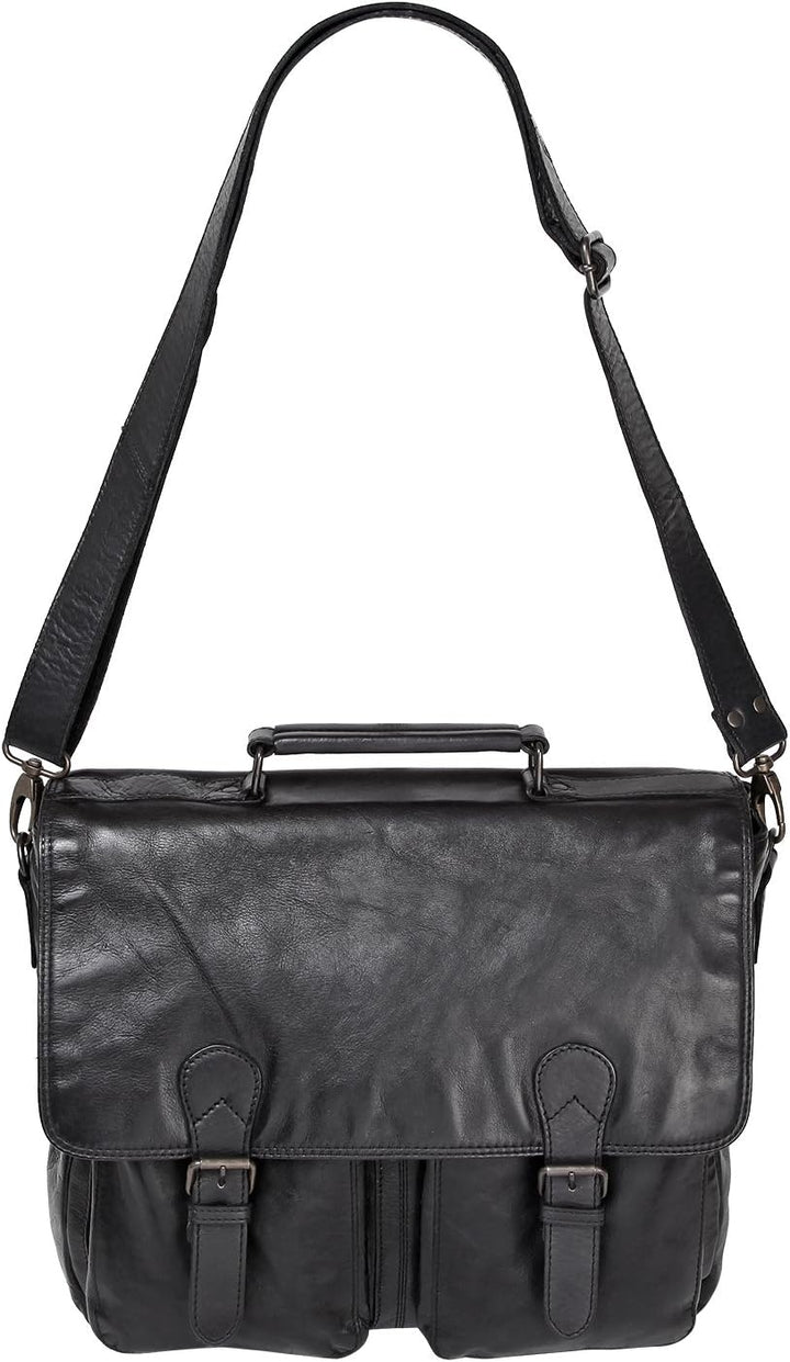 Bear-Design Business- / Laptop- / Aktentasche Collegetasche XXL (34/34/ 10) UNISEX, gewaschenes Lede