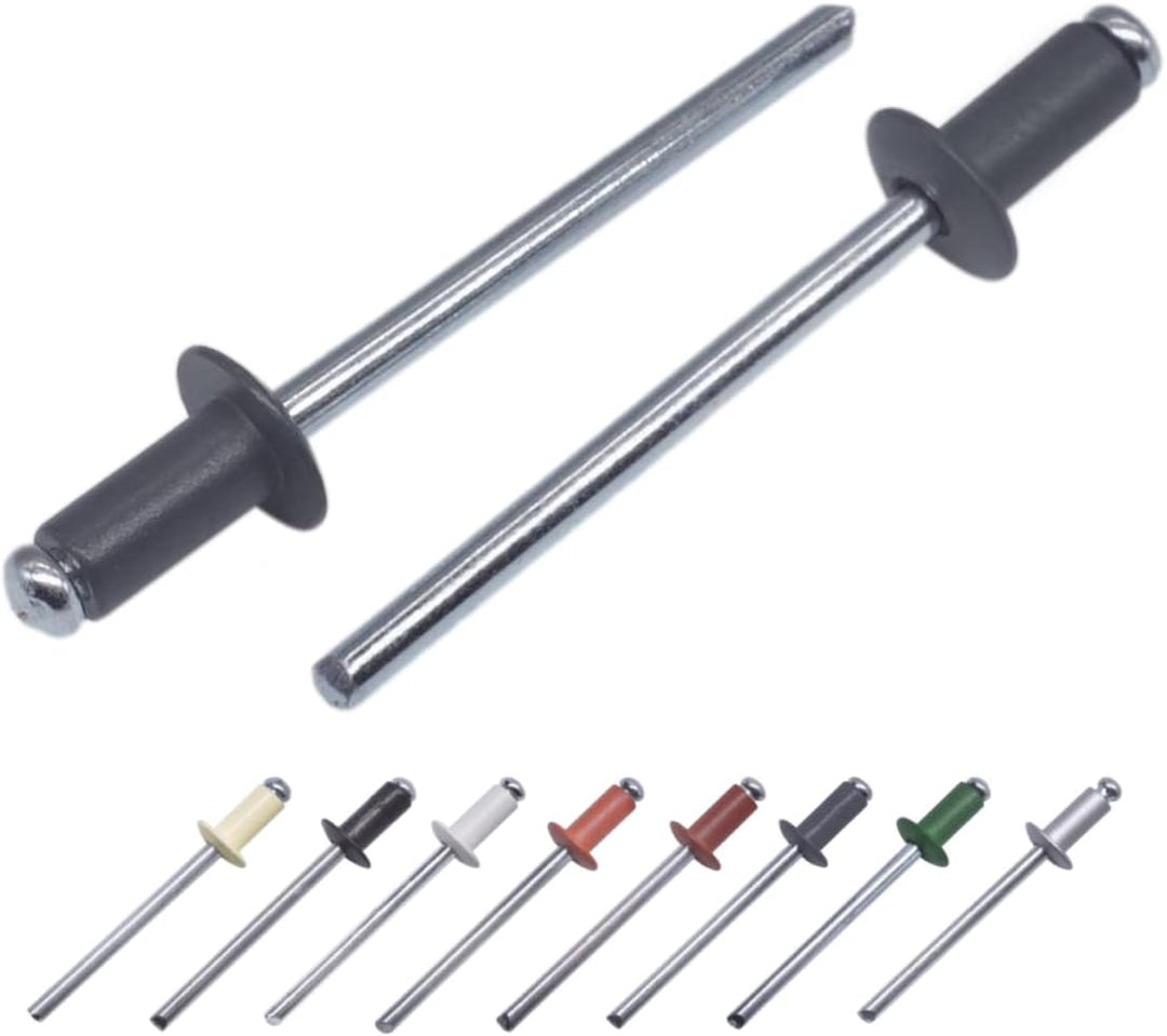 (1000 Stück) Lackierte Blindnieten 4,0 x 8 mm, Kuppelkopf, DIN 7337, Aluminiumniete und Stahldorn, P