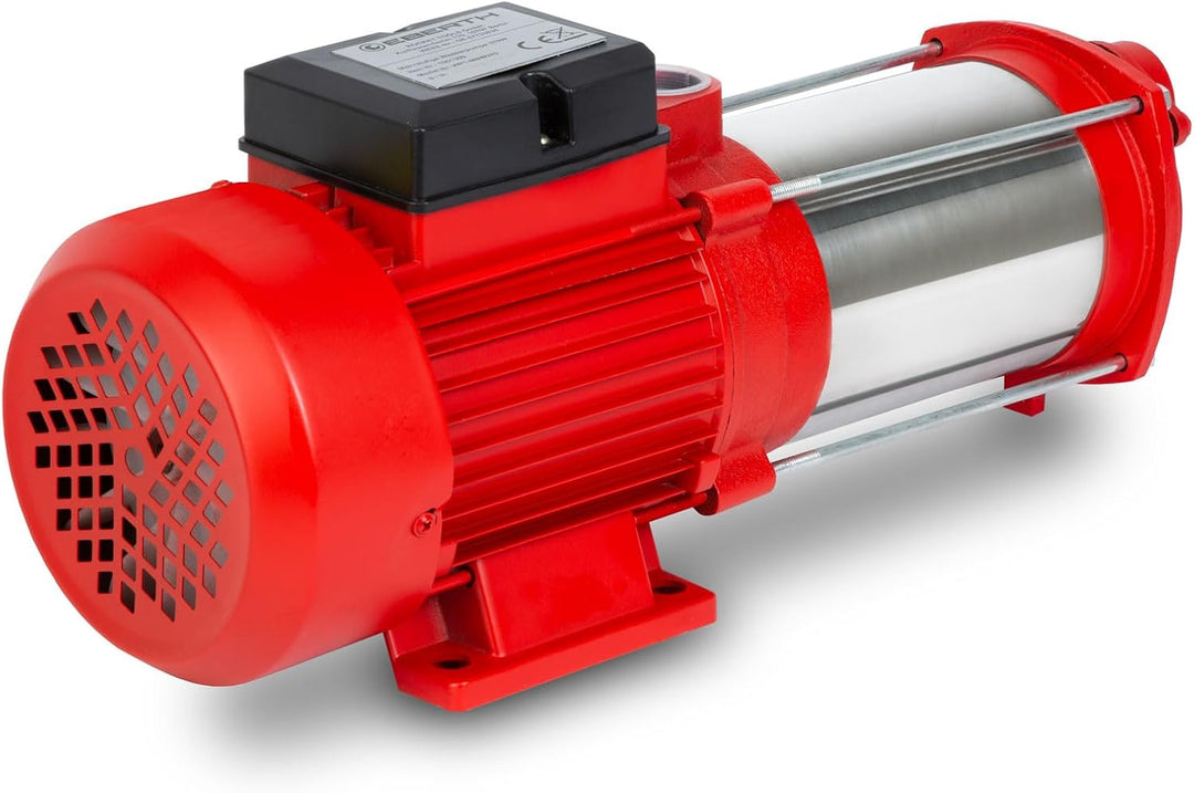 EBERTH Mehrstufige Gartenpumpe 2400 L/h Förderleistung, 4 bar Förderdruck, 370 Watt Leistung, Edelst
