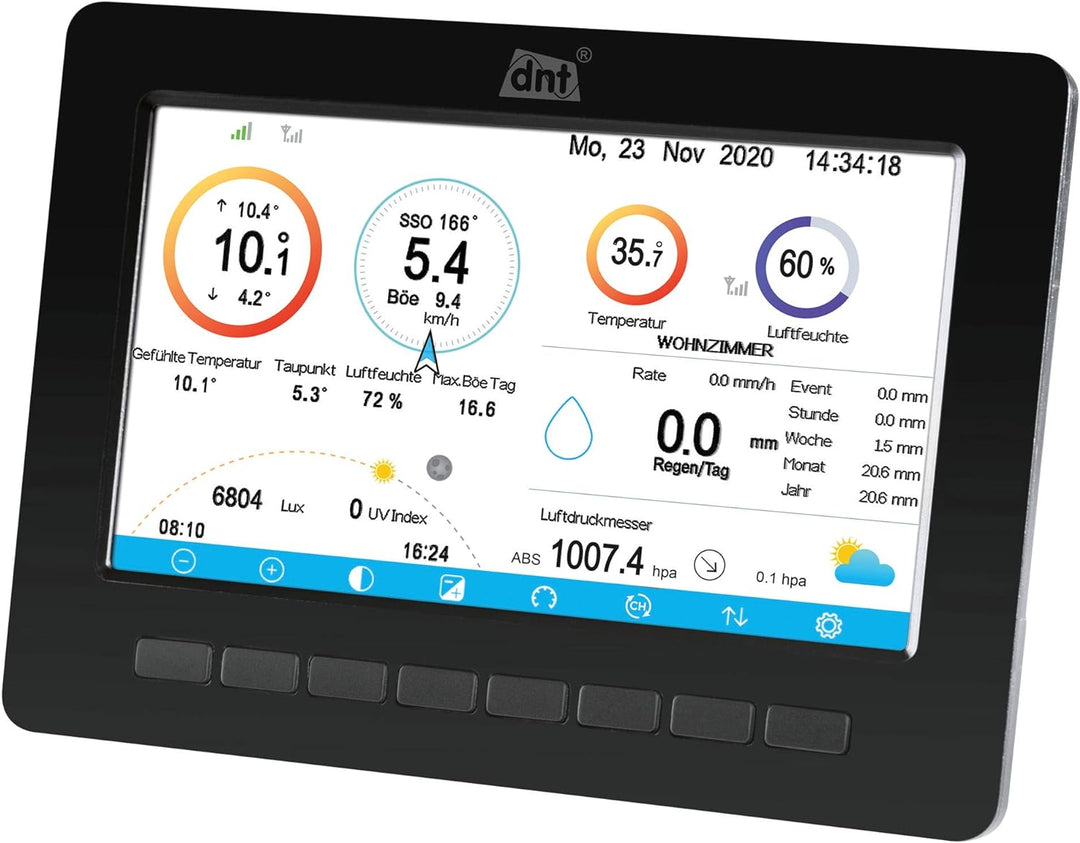 dnt Zusatz-Display für WeatherScreen PRO, DNT000007, inkl. Netzteil, schwarz