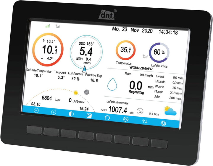 dnt Zusatz-Display für WeatherScreen PRO, DNT000007, inkl. Netzteil, schwarz
