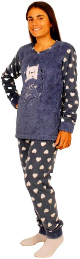 FLASHPIJAMAS Fleece-Pyjama aus Fleece in 3 Teilen, T-Shirt, Hose und Socken. Warmes T-Shirt und Lang