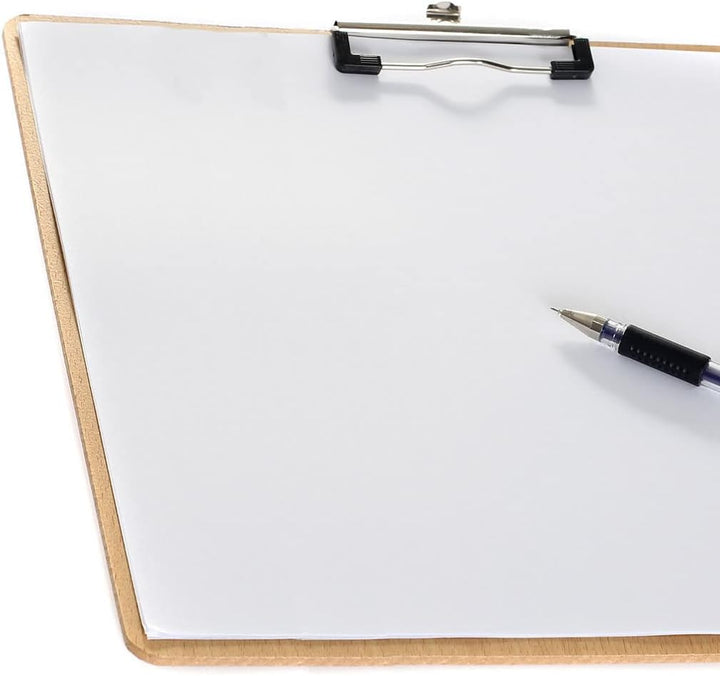 6er Klemmbrett A3 Quer aus Hartholz extra dick 4mm, mit Aufhängeose, Gummierter Metalklemme, Skizzen