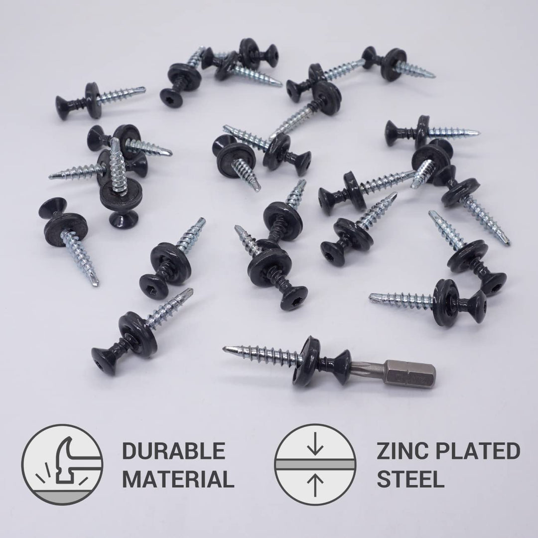 (250 Stück) Metall Dachdeckschrauben Torx 4,8x35 mm Lackierte selbstbohrende Schrauben mit EPDM Unte