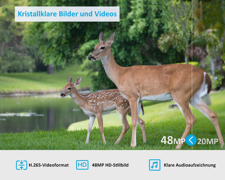 GardePro X50 4G LTE Wildkamera mit SIM-Karte und App, 32MP 1296P H.265 Video, No Glow Nachtsicht Bew