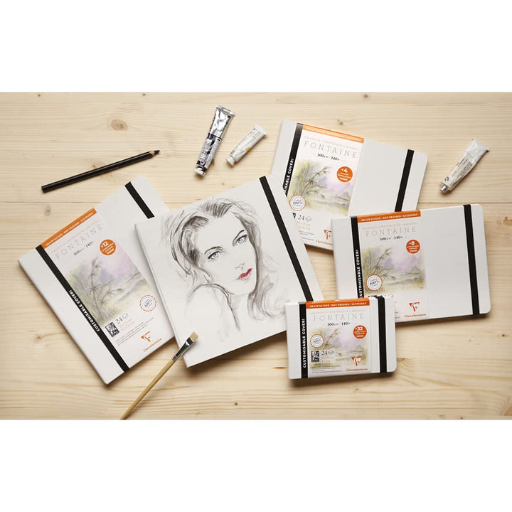 Clairefontaine 975443C - Skizzenbuch mit Fadenbindung Fontaine mit 24 Blatt weisses Zeichenpapier, g