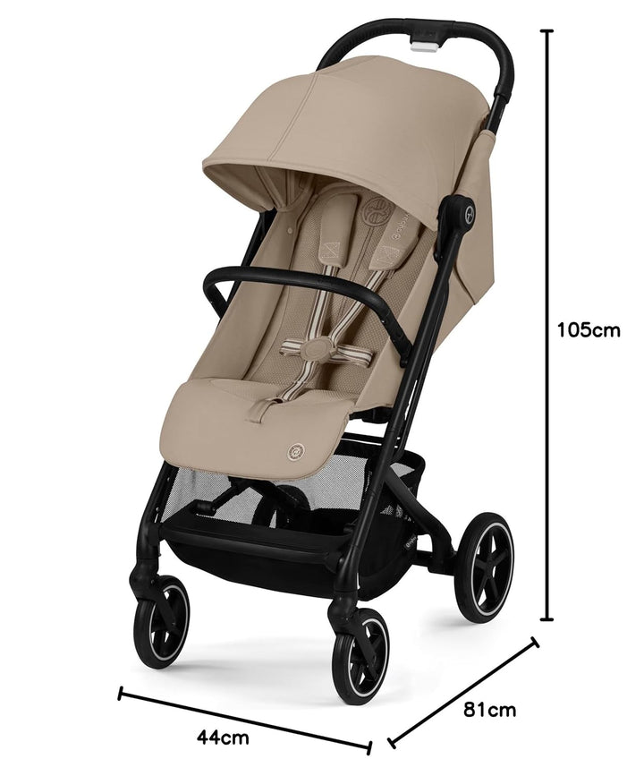Cybex Gold Kinderwagen Beezy mit One-Pull Harness, Ab Geburt bis ca. 4 Jahre (max. 22 kg), Kompakt u