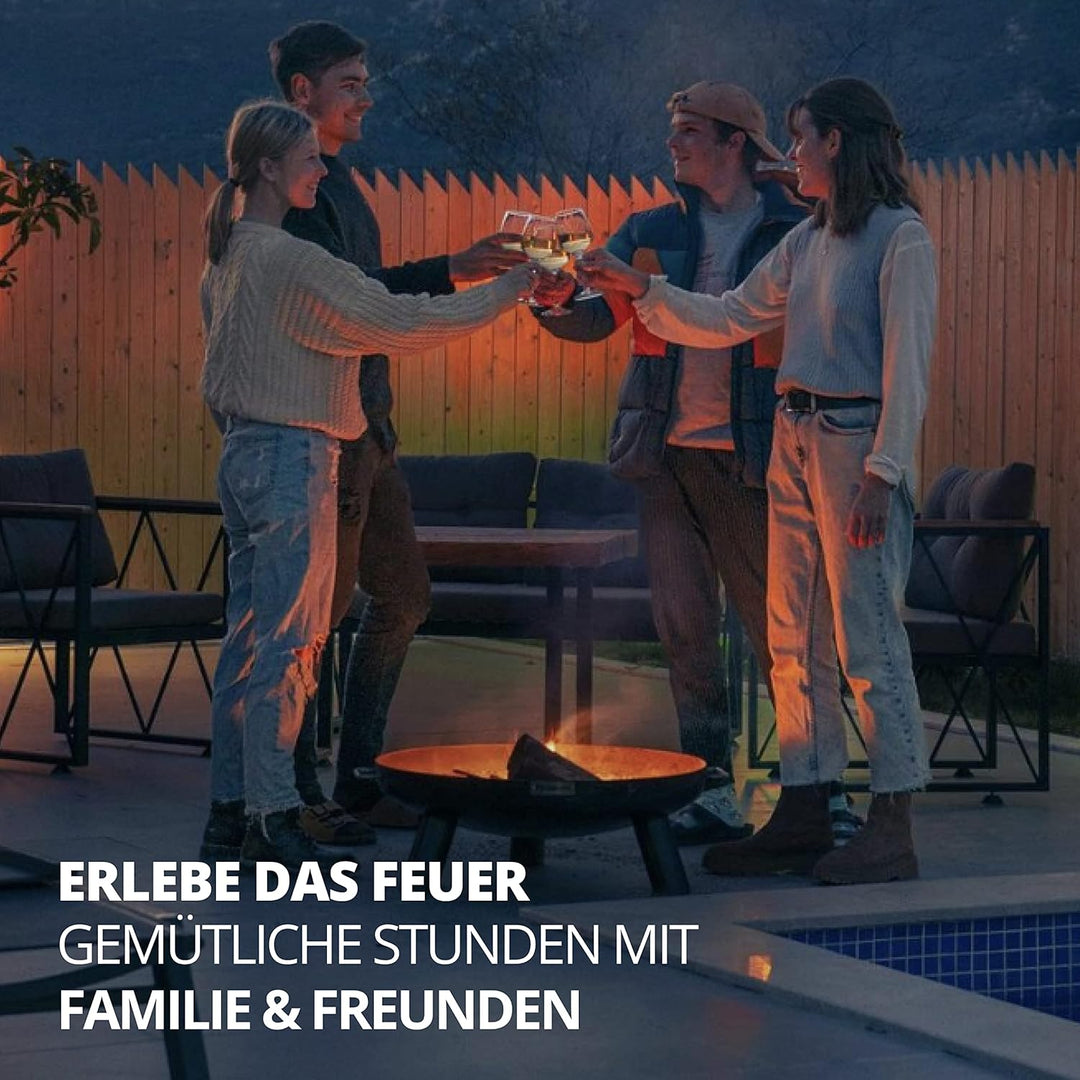Finnwerk HARRI Feuerschale Rostoptik 80 cm - Exklusiver Stahl mit edler Rost-Patina - Feuerschalen f