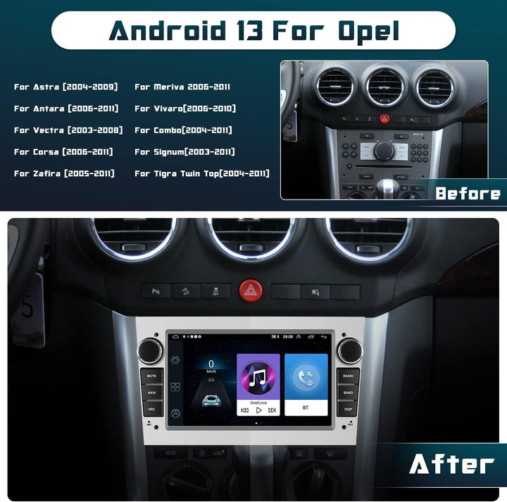 Hikity 1+32GB Android Autoradio 2 Din mit Navi für Opel Astra Corsa Antara, 7 Zoll Touchscreen Radio