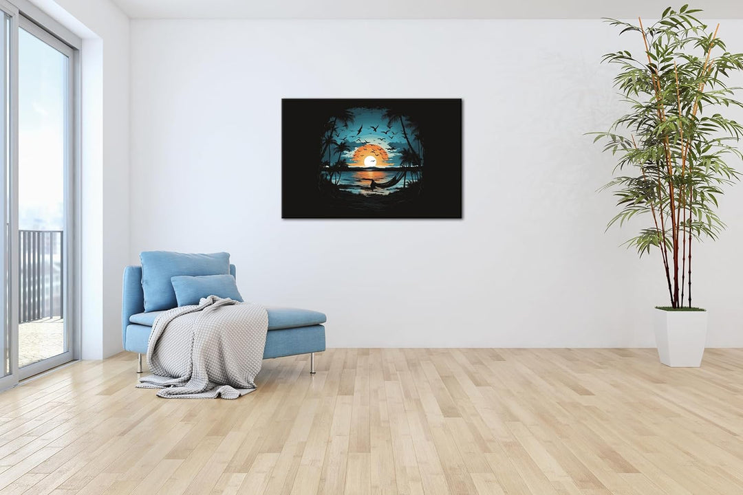 deyoli Sonnenuntergang an Südinsel Format: 100x70 cm als Leinwandbild, Motiv fertig gerahmt auf Echt