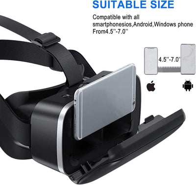 {Newest } VR Brille 3D, VR-Brille Virtuale und bequem für 4.5 - 7.2 inches All Smartphone, Samsung,