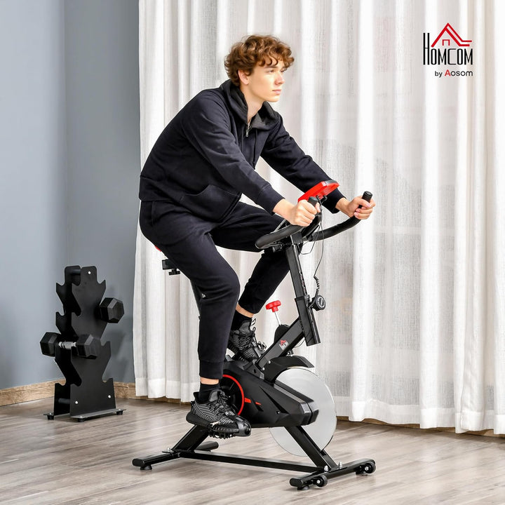 HOMCOM Indoor Cycling Bike Trainer Home Gym Fahrradtrainer Fitnessfahrrad 85 x 46 x 114
