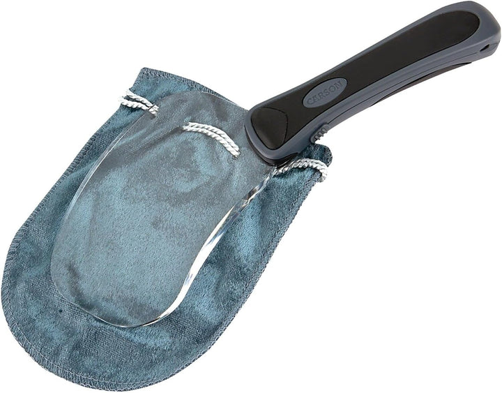 Carson Lighted RimFree 2x Handlupe mit LED, ergonomischem Griff und Linse im Rechteckformat (RM-77)