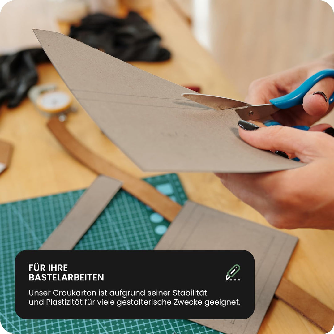 Netuno 100x Graupappe DIN A5 148x 210 mm 1538g Graukarton 2,5 mm Buchbinderpappe für Bastelarbeiten
