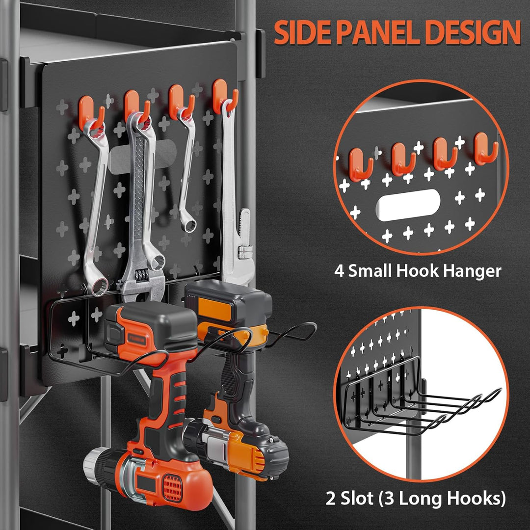 KINGRACK 3-Ebenen servierwagen klappbar mit Rollen ergonomischem Griff, klappbar Allzweck-Dienstwage