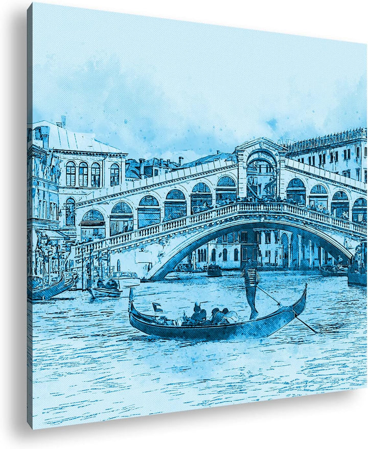 deyoli Venedig und Seine traumhaften Gondelfahrten Format: 40x40 Effekt: Monocrome Blau als Leinwand