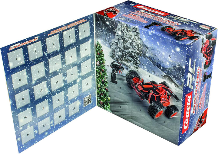 Carrera RC Adventskalender 2.0 2,4 GHz Buggy, Rot │Ferngesteuertes Auto aus 24 Bauteilen bauen │Elek