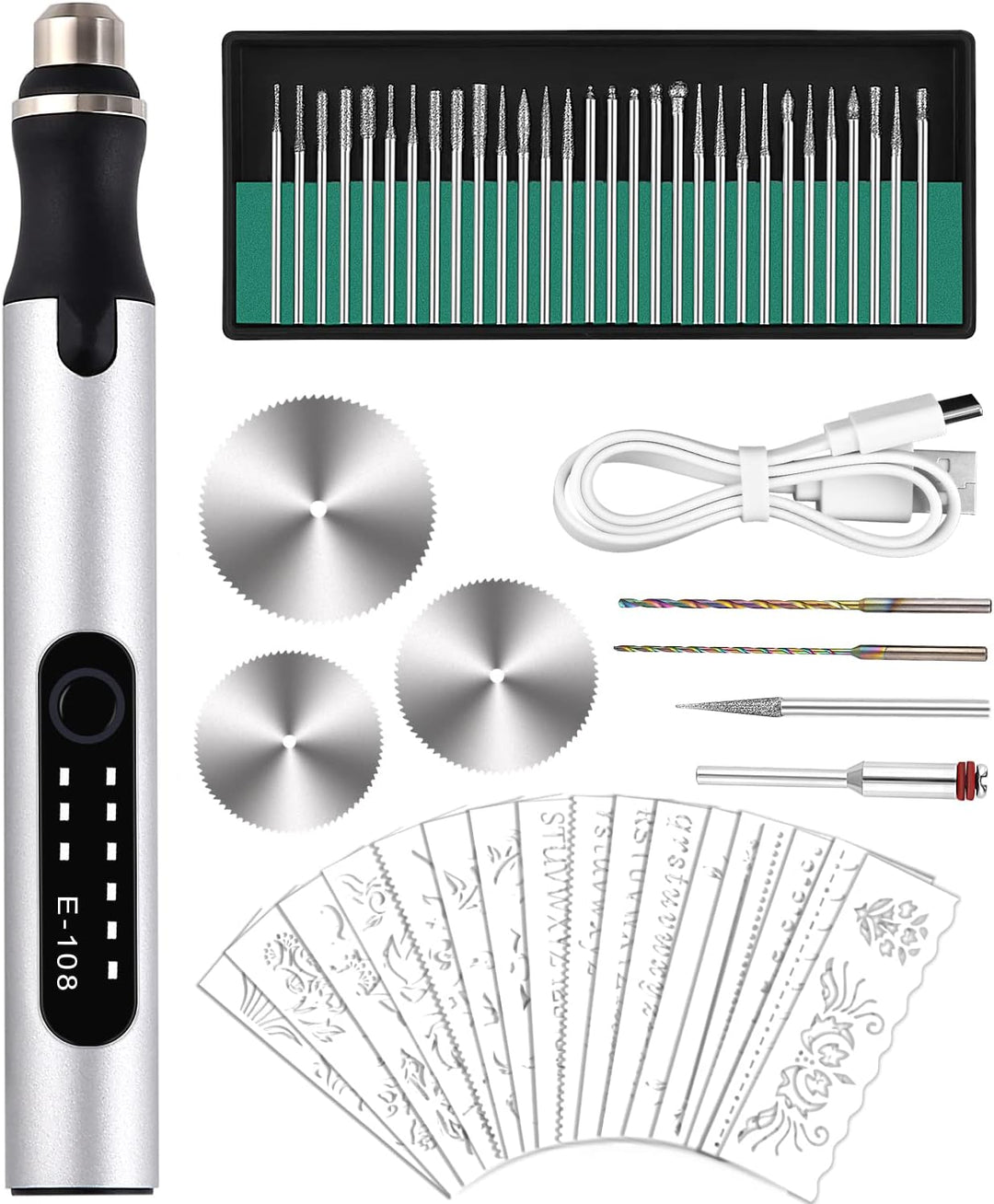 Elektrische Gravierstift, Gravierwerkzeugsatz Gravur Gerät USB Mini Gravierstift Mit Gravurzubehör f