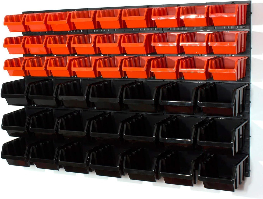 54 tlg Wandregal Regal InBox Gr.3, 4 orange schwarz Werkstatt Starke Lagerregal Orange & Schwarz, Or