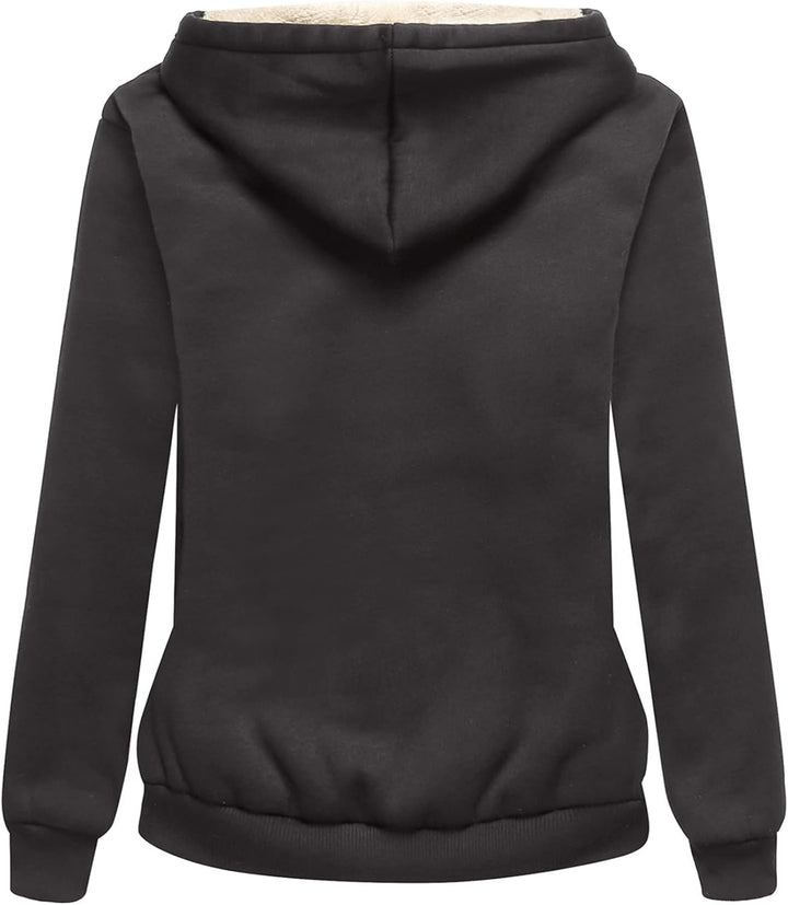 LLdress Sweatjacke Damen Fleecejacke mit Kapuze Hoodie für Frau Basic Kapuzenjacke mit Reissverschlu