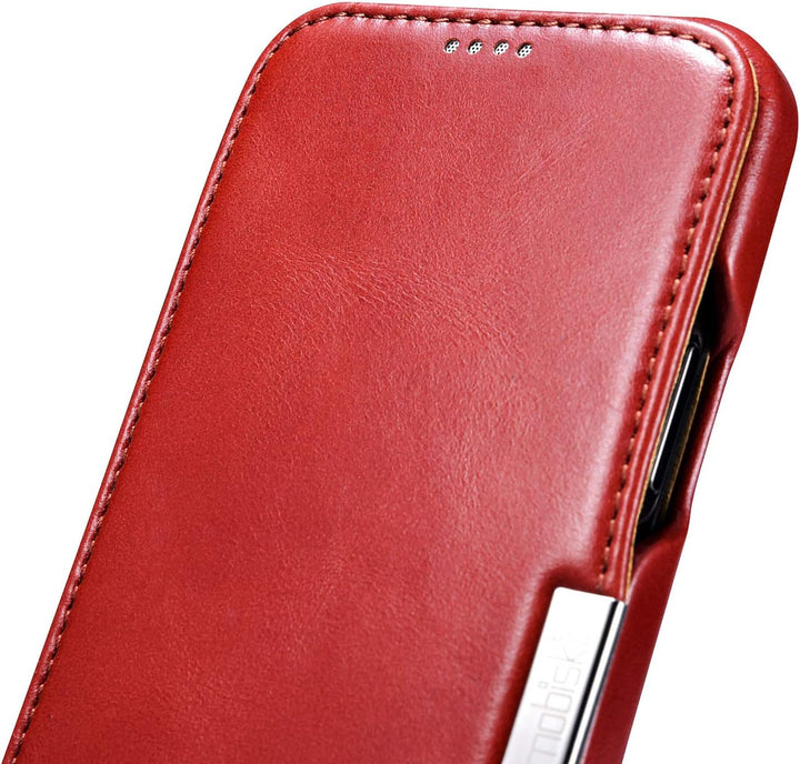 Mobiskin Hülle kompatibel mit Apple iPhone 12 Mini (5,4 Zoll), Handyhülle mit echtem Leder, Case, Sc