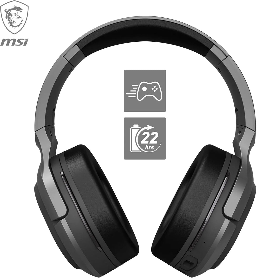 MSI IMMERSE GH50 Wireless Gaming Headset - Kabelose Kopfhörer, 50-mm-Neodym-Treiber mit Bassverstärk