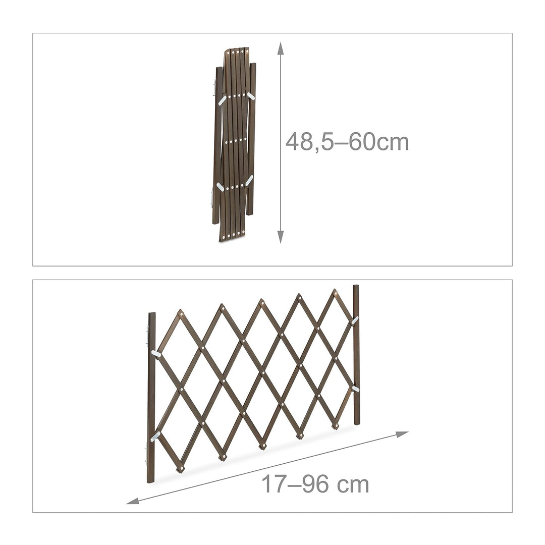 Relaxdays Hundeabsperrgitter, ausziehbar bis 96 cm, 48,5-60 cm hoch, Bambus, Hunde Schutzgitter für