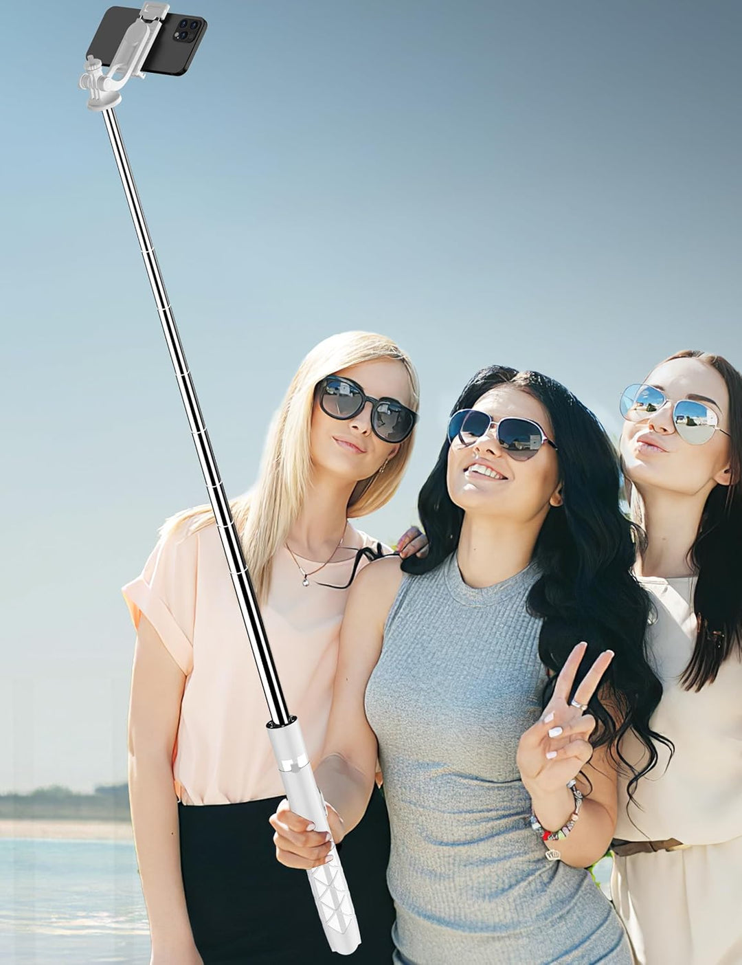 180CM Selfie Stick Stativ, Erweiterbarer All-in-1 Handy Stativ mit Kabelloser Fernbedienung, 360° Ro