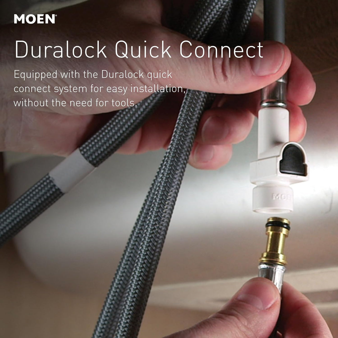 Moen 5923SRS Ausrichten Einhebel-Vorspülfeder-Küchenarmatur mit Power-Boost, Fleckenresistent, Stand