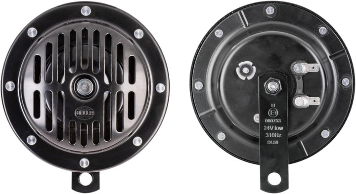 HELLA Horn - HELLA HEAVY DUTY HORN DL50 - 12V - 114dB(A) - Frequenzbereich: 380Hz - Hochton/Tiefton