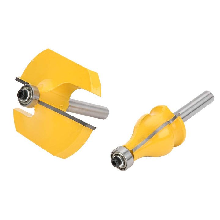 2 Stück Fräser, 8 mm Schaft Handlauf & Tischkante Fräser Set Holzbearbeitungsfräser mit Lager