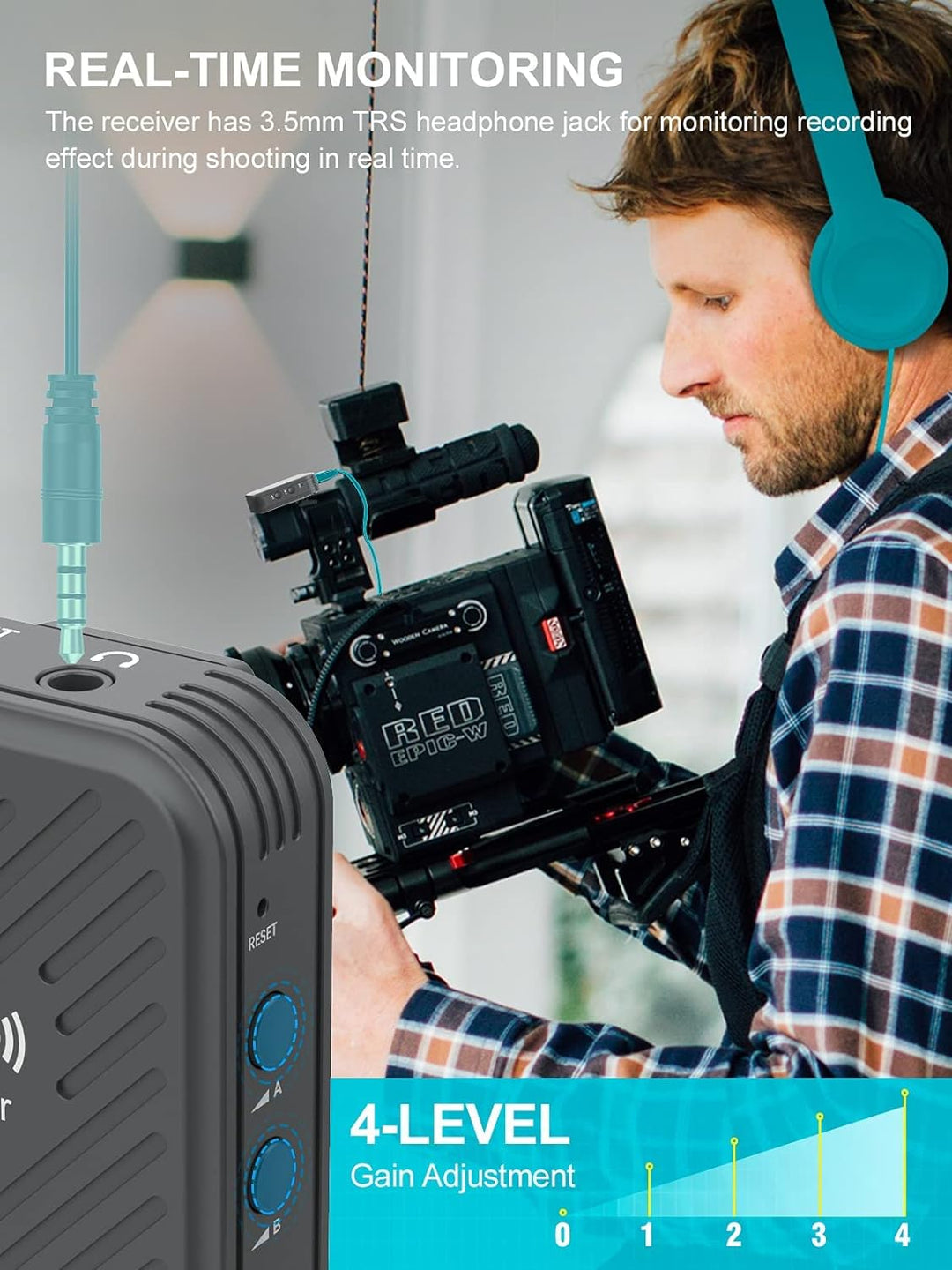 SYNCO Lavalier Funkmikrofon G1(A2), 2,4GHz Kabellos Ansteckmikrofon System, Wireless Microphone Mics