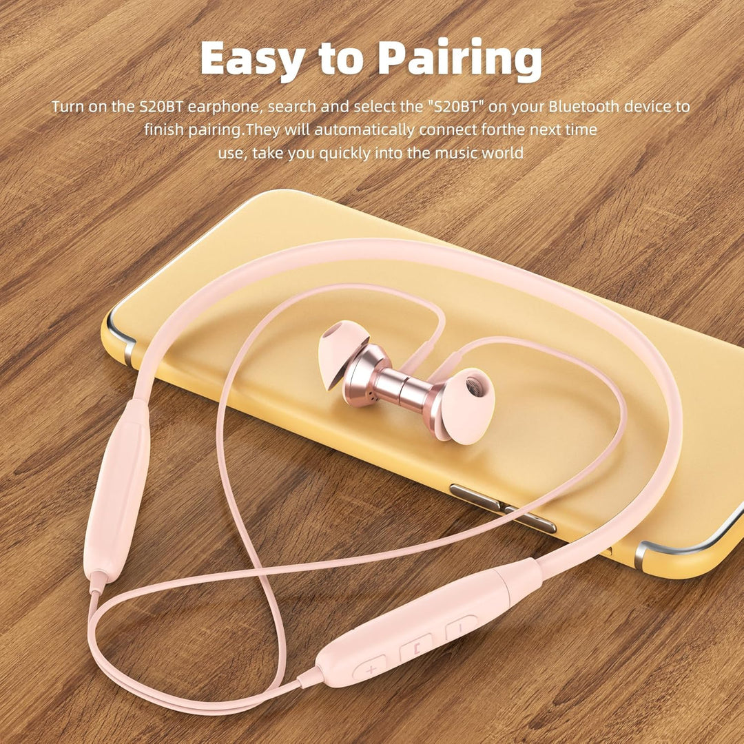 SoundMAGIC S20BT Bluetooth-Kopfhörer mit Nackenband, drahtlose Ohrhörer, Hi-Fi-Stereo-In-Ear-Kopfhör