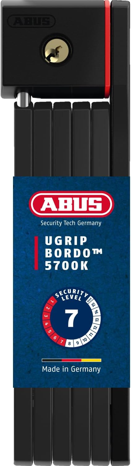 ABUS Faltschloss Bordo uGrip 5700K SH mit Halterung - Fahrradschloss mit 5 mm starken Stäben - ABUS-
