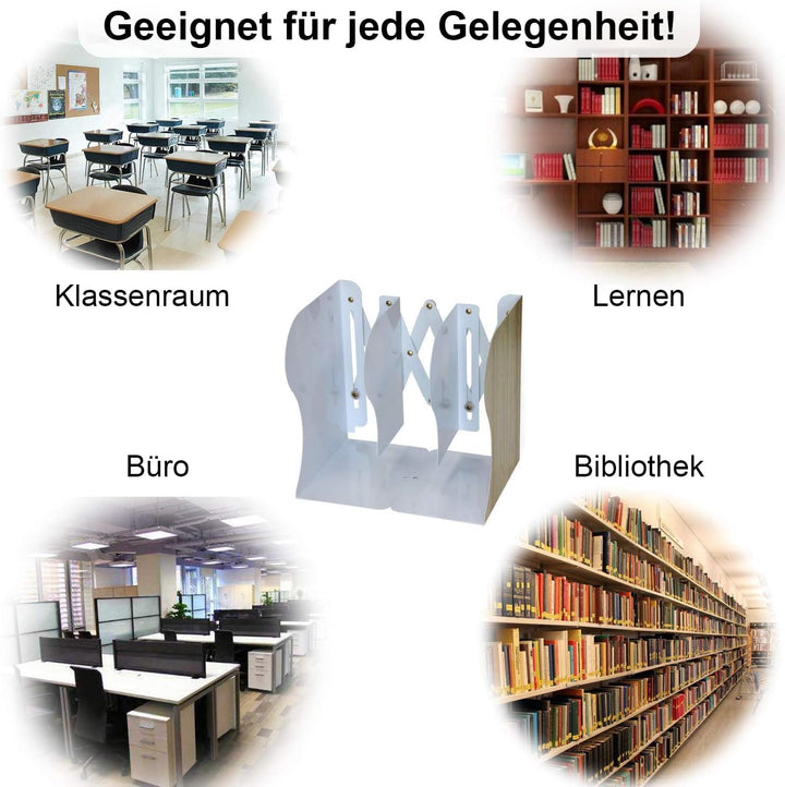 DIFIT Buchstütze, Buchstützen, Buchstütze Metall, 2 Stück Bücherhalter, Verstellbare Buchstütze, Büc