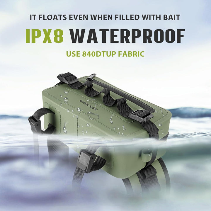 THKFISH Angeltasche Wasserdicht Hüfttasche IPX8, Bauchtasche Wasserdicht mit Luftdichtem Reissversch