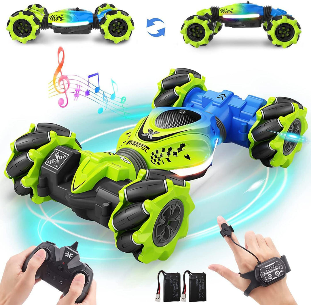 Dysaim Ferngesteuertes Auto RC Stunt Car mit Handsteuerung 2,4 GHz 4WD 360° Drehung Crawler Offroad