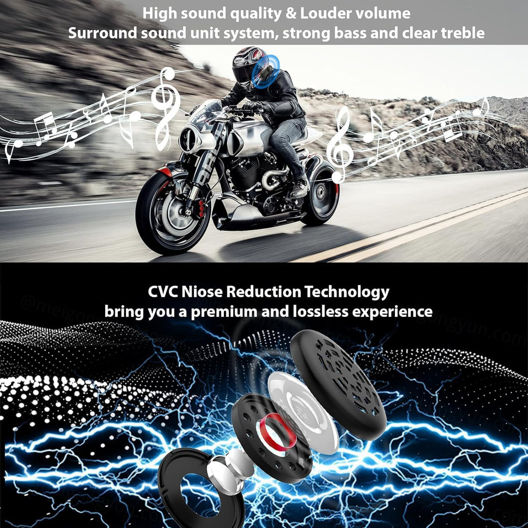 QSPORTPEAK Motorrad Intercom Bluetooth Headsets,MX1 Fahrer 800M universelles Intercom,HiFi-Stereosou