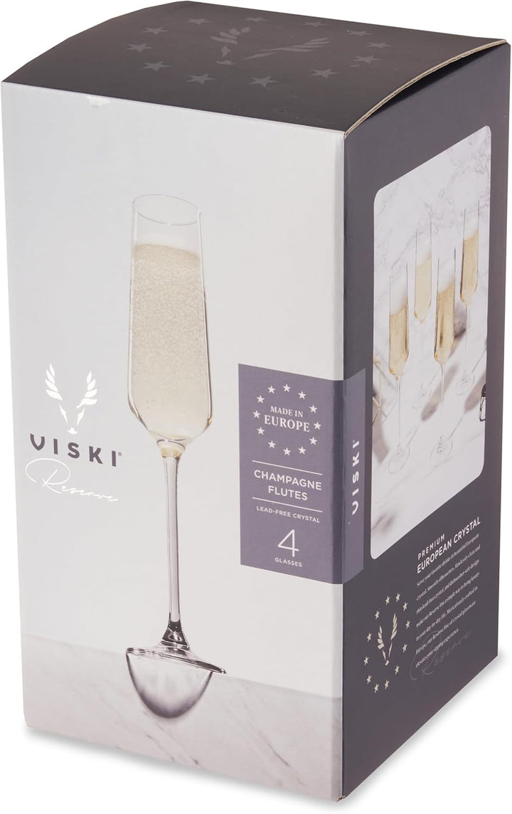 Viski Champagnergläser aus Kristall, europäische Handwerkskunst, Sektgläser-Set mit 113-170 ml, Stie