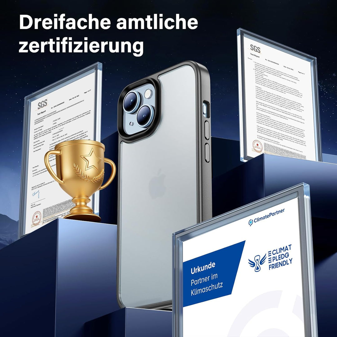 UniqueMe für iPhone 15 Hülle, 5-in-1-Set Handyhülle für iPhone 15 Case Rundumschutz Schutzhülle Cove