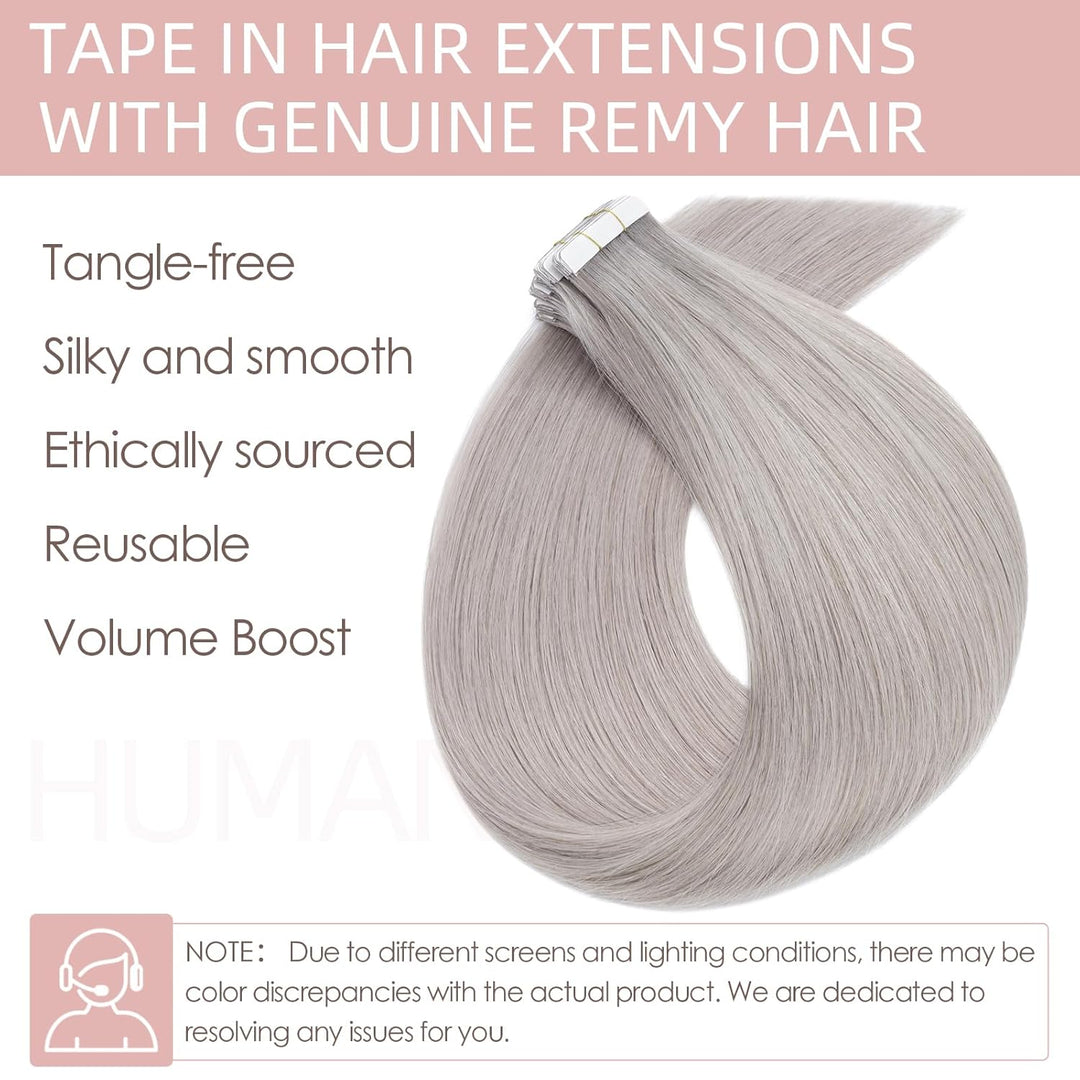 Silk-co Tape Extensions Echthaar 20stk, Haarverlängerung Tape in Extensions Echthaar, Remy Haarexten