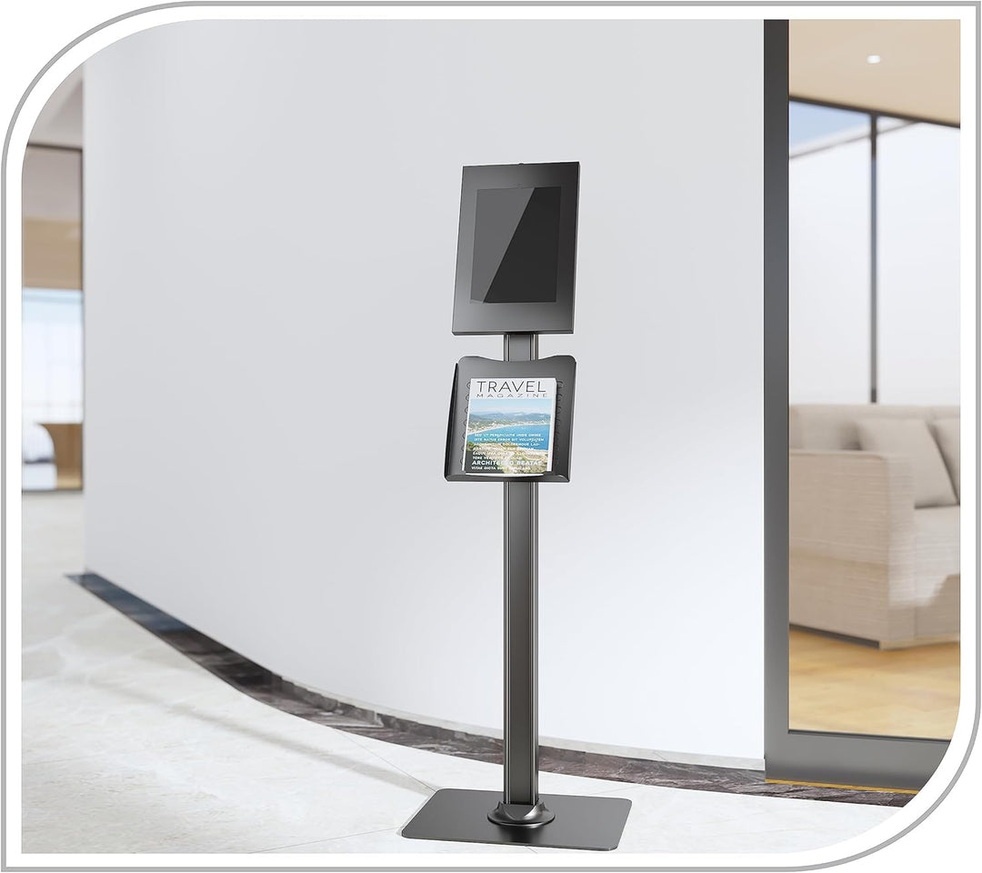 PureMounts® Tablet Halterung mit abschliessbarem Stahlgehäuse für iPad 5/6/7/8/9/ IPad Air 9.7"/ 10.