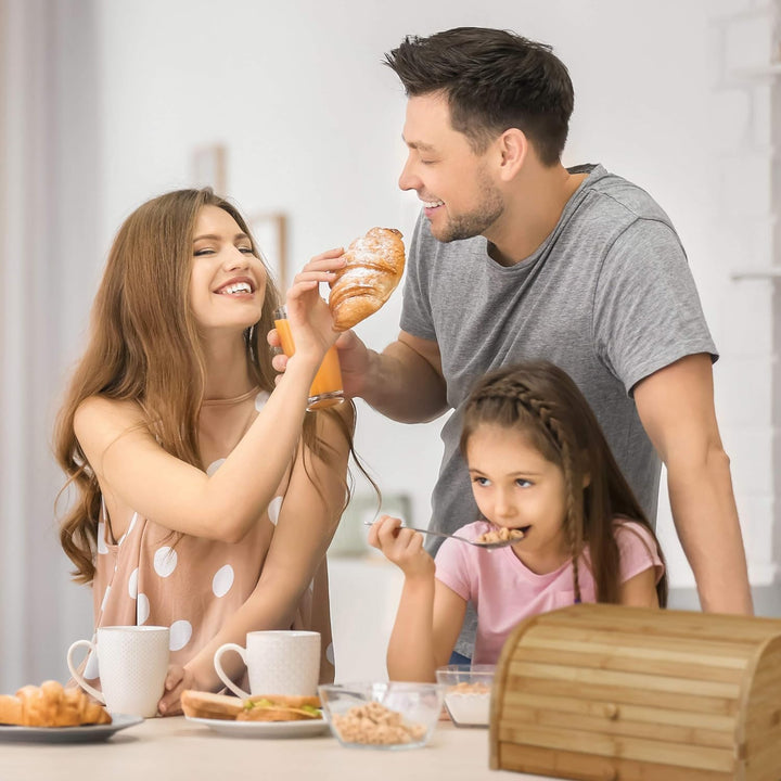 Relaxdays Rollbrotkasten mit Schublade, Bambus, aromadicht, Brotkasten mit Rolldeckel, HxBxT: 21 x 4