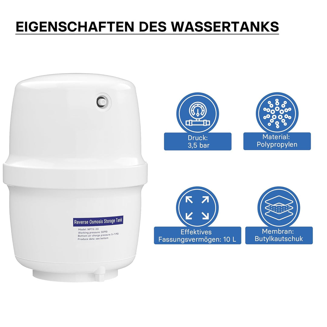 Umkehrosmose 4 G Wassertank 15,14 L Wasser Container lebensmittelecht
