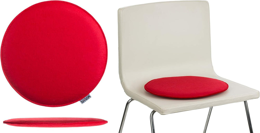 Brandsseller Sitzkissen Filz Eckig 6er Set 35x35x2 cm Stuhlkissen Sitzauflage Gepolstert Rot, Rot