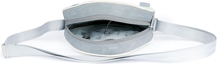 360° Grad Genua Umhänge-Tasche Segeltuch weiss mit Zahl blau